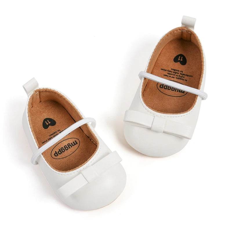 Flache Baby-Prinzessin-Schuhe mit Schleife