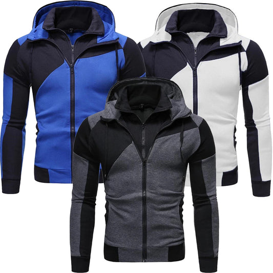 Men's Thick Solid Color Fleece Zip Hoodie