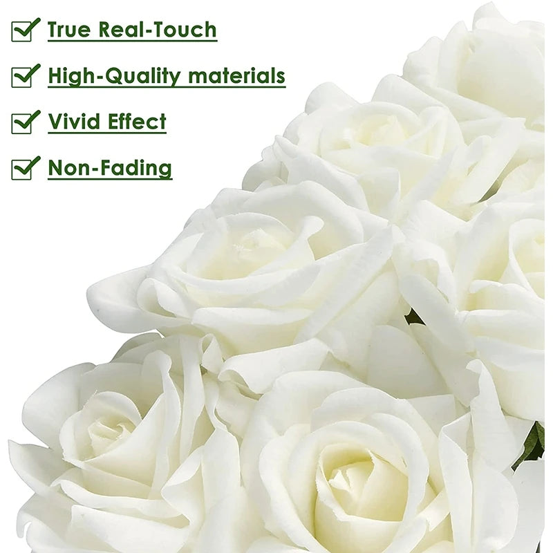 10pcs Faux Latex Roses for Wedding Decoration