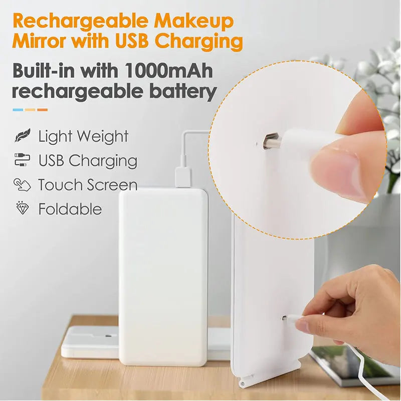 Portable Touch Screen LED Lighted Vanity Mirror