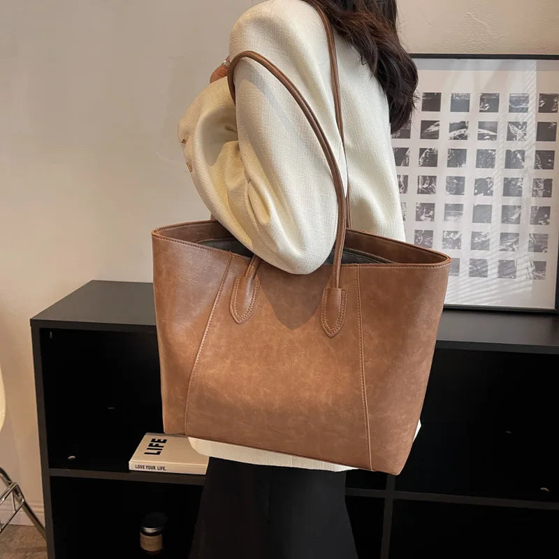 Sacs à bandoulière de couleur unie pour femmes - Sac à main en cuir pour dames