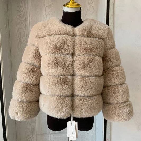 Luxurious Faux Fox Fur Fluffy Jacket