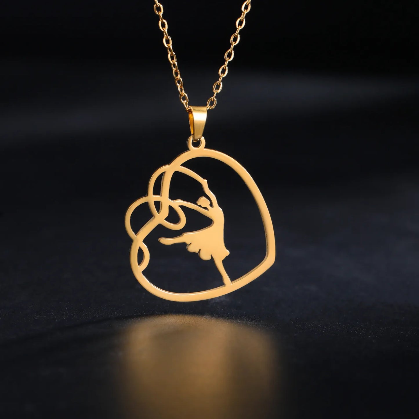 Gold Gymnast Pendant Necklace