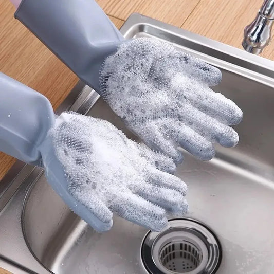 Silicone Rubber Dishwashing Kitchen Gloves