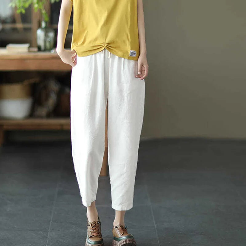 Retro Cotton Linen Loose Harem Pants