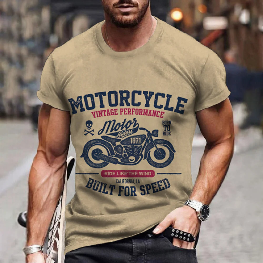 Retro Motorcycle Racing 3D Print Tee