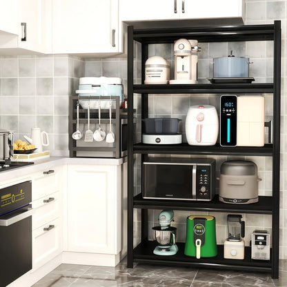 Étagères de rangement industrielles triple largeur à 5 niveaux - Étagères à cadre métallique à affichage ouvert