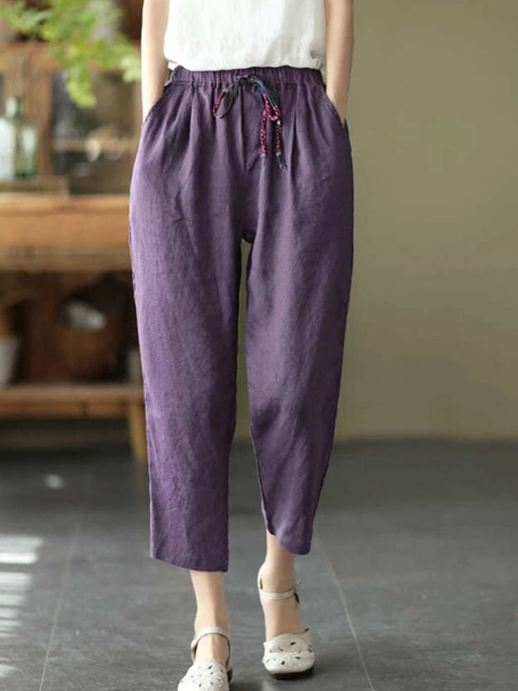 Retro Loose Cotton Linen Harem Pants