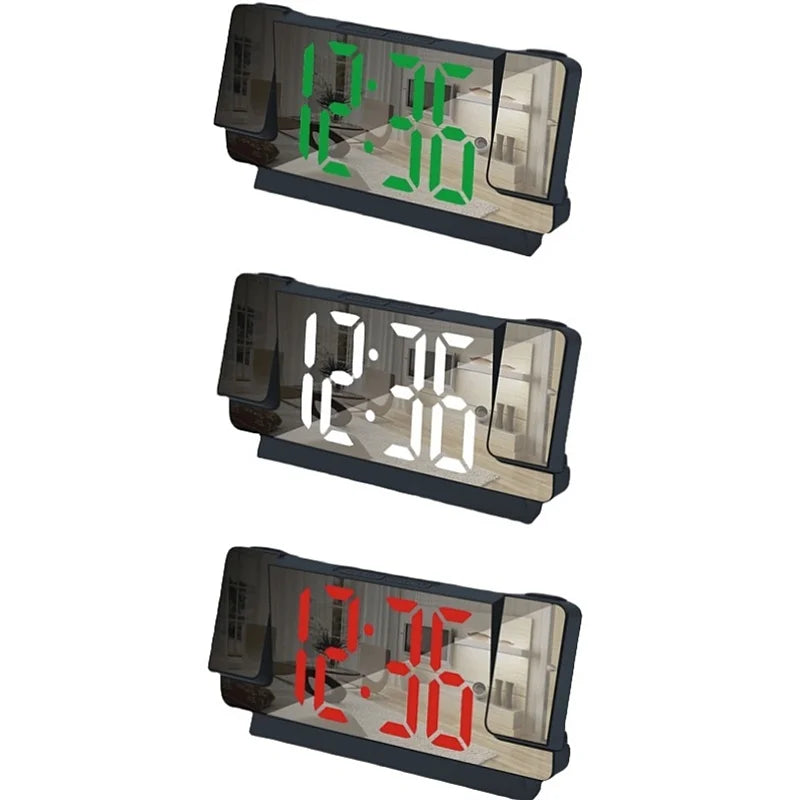 180° Rotation Projection Alarm Clock with Date/Night Mode & Temp