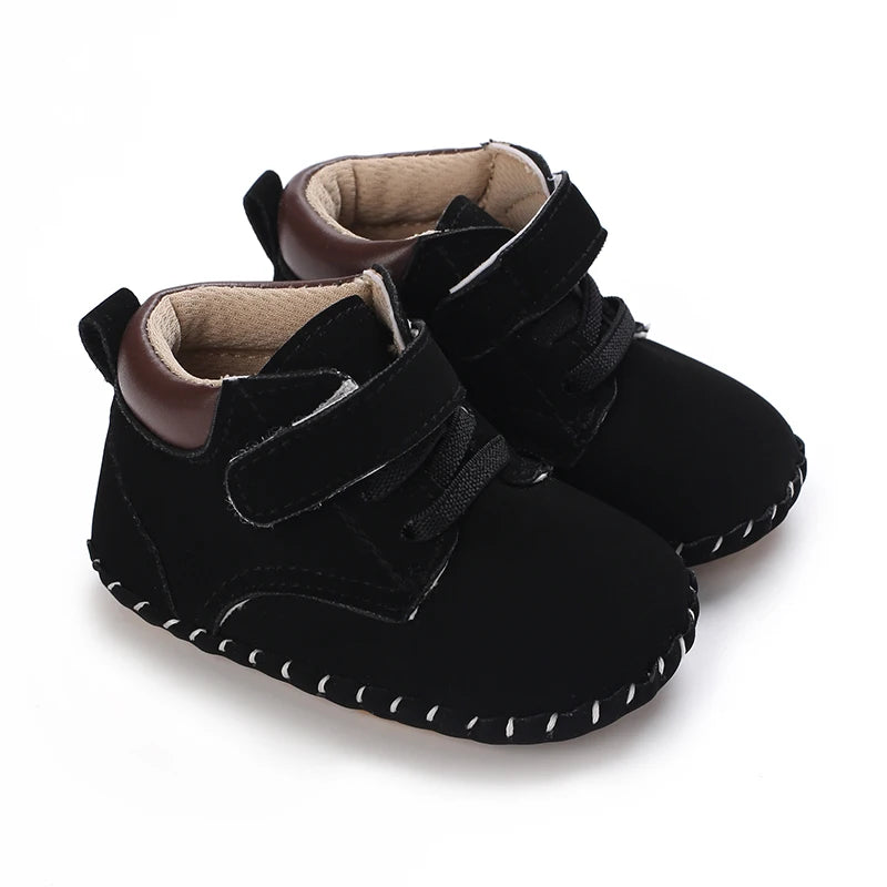 Chaussures bébé en cuir PU et semelle en caoutchouc