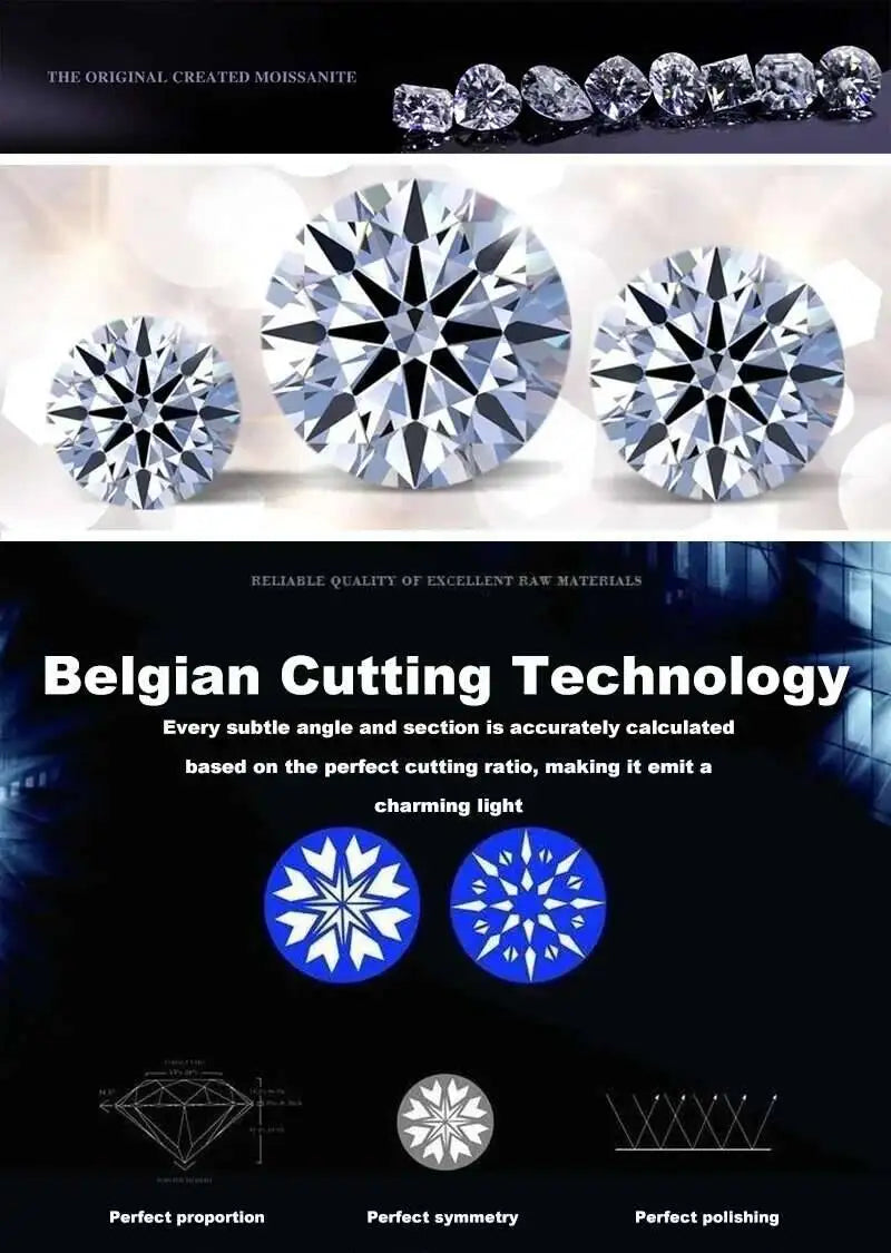 Women's Moissanite claw Diamond Wedding Band Finger Rings