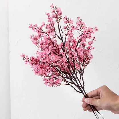 Longues pétales de fleurs de sakura artificielles en soie