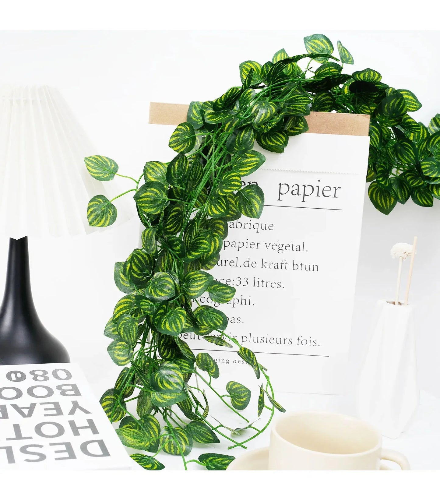 2.1M Green Ivy Leaf Wreath for DIY Wall and Event Decor