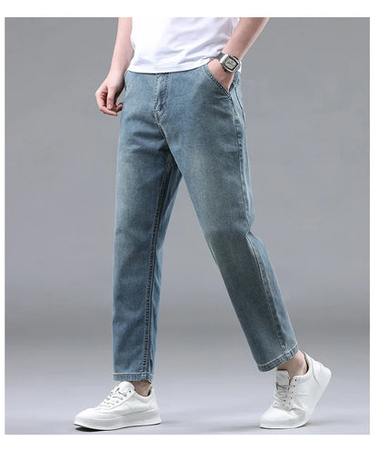 Plus Size Vintage Denim Ankle-Length Harem Pants