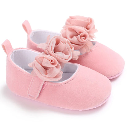 Bequeme Babyschuhe für Mädchen mit weicher Sohle, rutschfeste Spitze, einfarbig