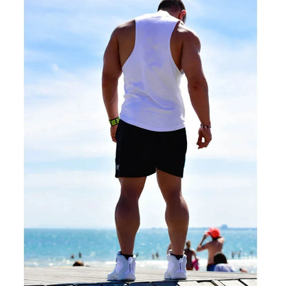 Men's Clothing Bodybuilding and Fitness Stringer Singlets Tank Top Vest Sleeveless Sweatshirt Workout Shirt Undershirt Gym Gyms