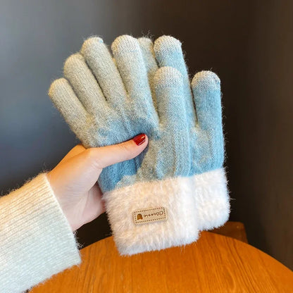 Gants tricotés en laine polaire pour écran tactile