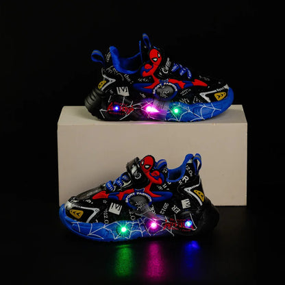 Disney LED Spiderman Beleuchtete Rutschfeste Outdoor-Sneaker für Jungen