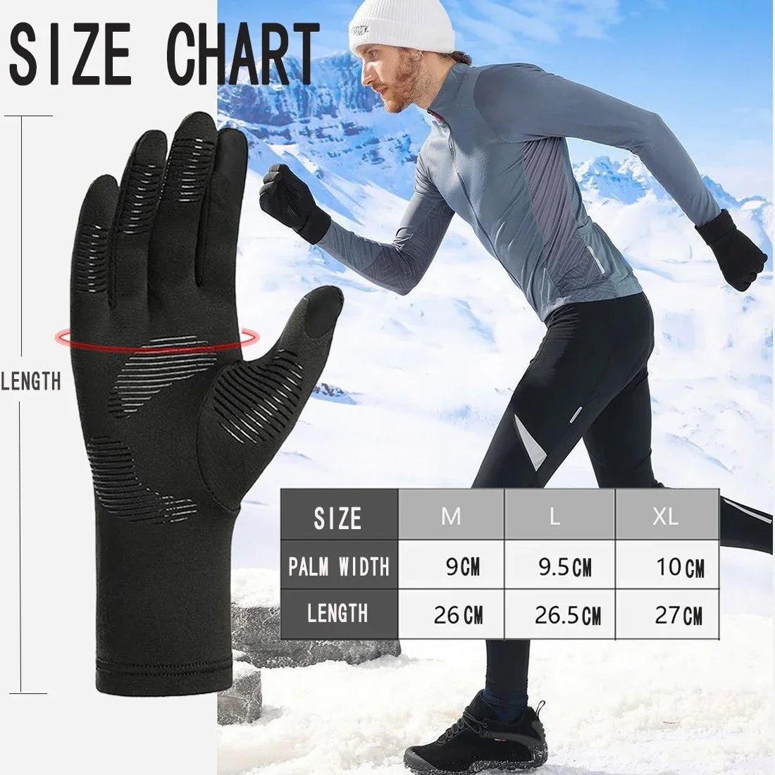 Ski Gloves Liners – Thermal Touch Screen for Men & Women