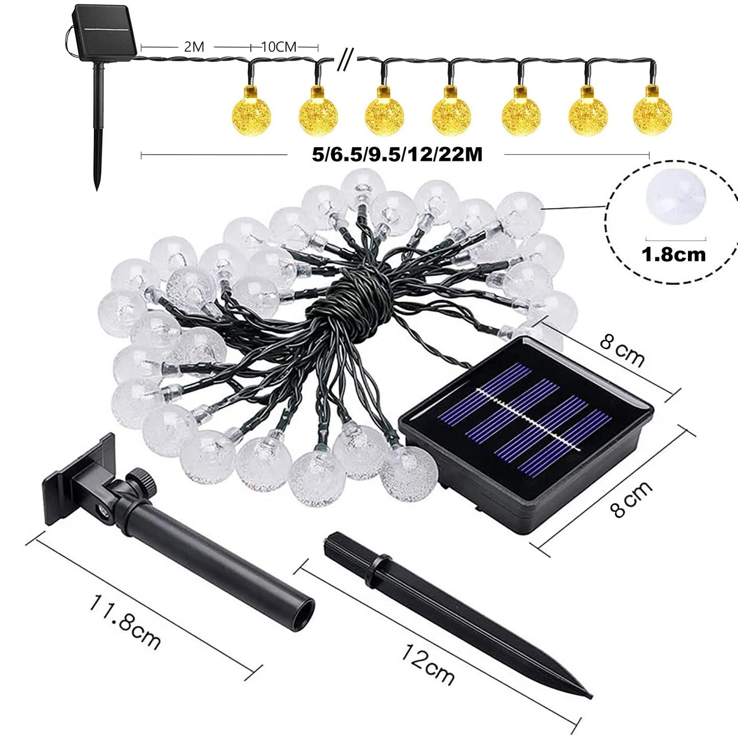 Solar-Lichterkette für den Außenbereich für Gartenpartys