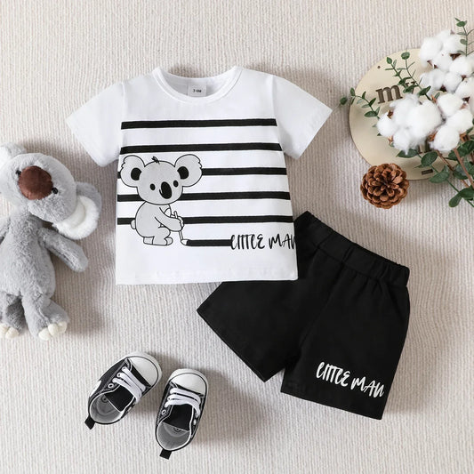 Ensemble t-shirt et short imprimé ours pour bébé garçon