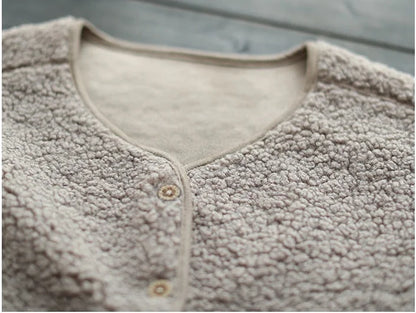 Stylish Medium-Length Lamb Wool Vest Jacket