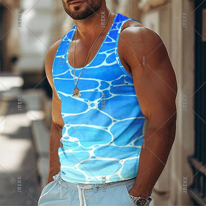 Sea Beach Casual Fashion Men's Tank Top for Summer