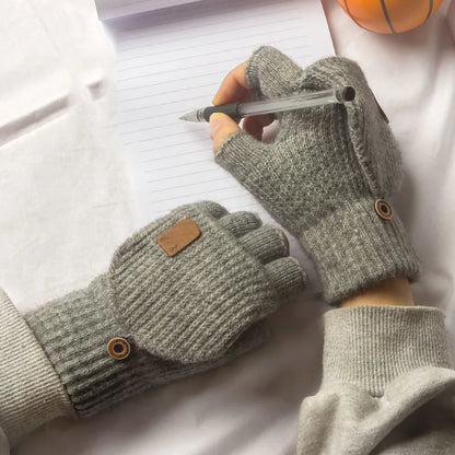Gants tricotés en laine pour écran tactile d'hiver