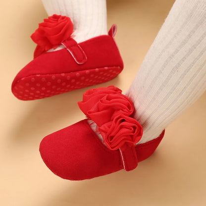 Bequeme Babyschuhe für Mädchen mit weicher Sohle, rutschfeste Spitze, einfarbig