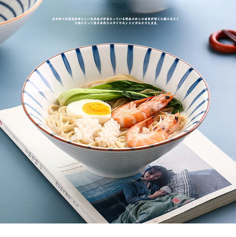 Japanese Hand-Painted Ramen Bowl