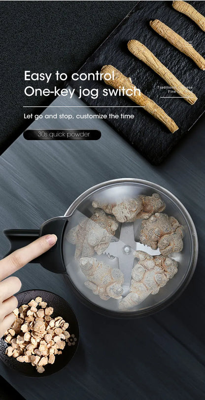 Kompakte elektrische Kaffeebohnenmühle aus Edelstahl