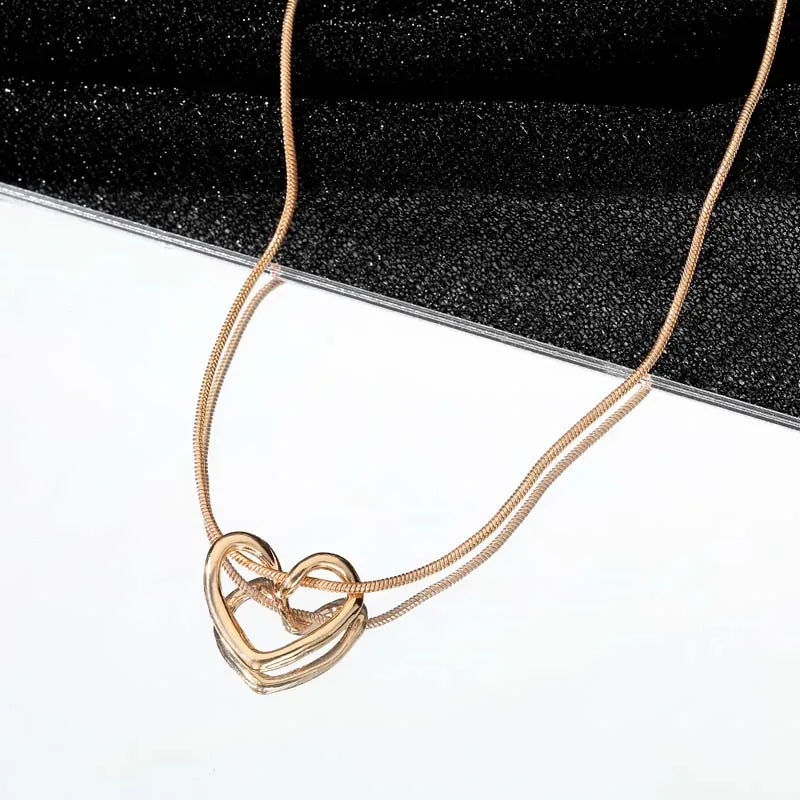 Hollow Love Heart Clavicle Chain Necklace