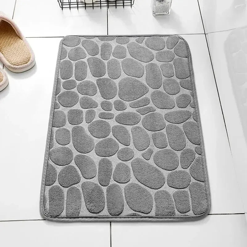 Memory Foam Embossed Velvet Carpet - Bathroom Living Room Non-Slip Mat