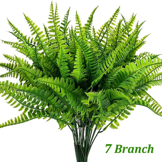 UV-Resistant 7-Branch Fake Plastic Plants for Outdoor