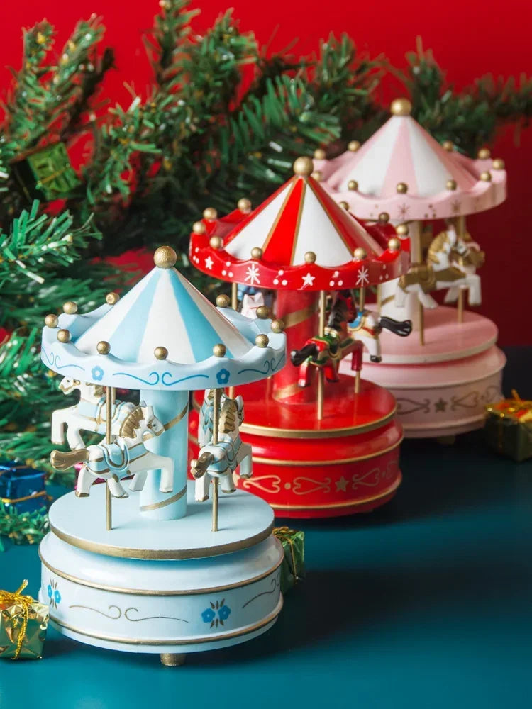 Boîte à musique carrousel, ornements de noël pour décor d'enfants