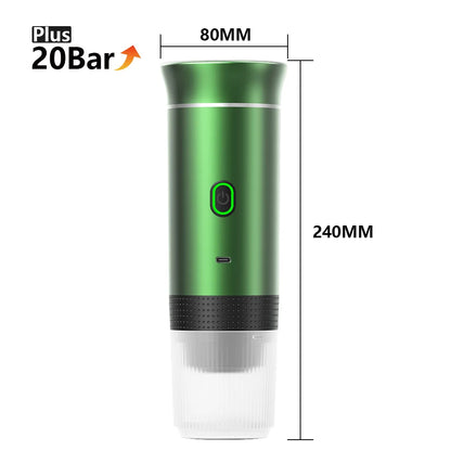 Wireless Electric Portable Espresso Coffee Machine - 3-in-1 Capsule Powder Travel Coffee Maker