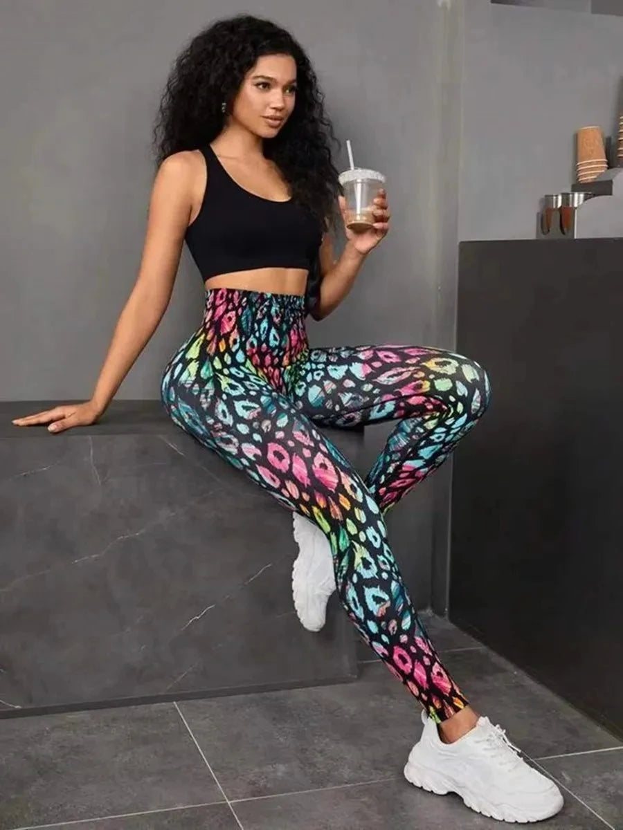 Legging de sport tie-dye imprimé 3D 