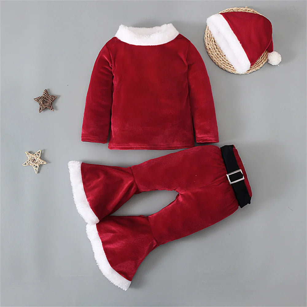 3-teiliges Weihnachtsmann-Outfit für Mädchen