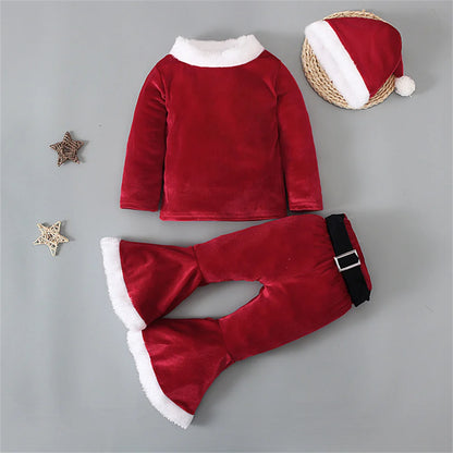 Girls Christmas Santa 3-Piece Outfit