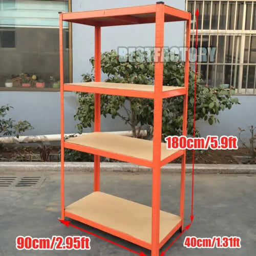 Sheds 150cm/180cm  Height Racking Storage Shelves - Metal Shelving 5 Tier Boltless Garage