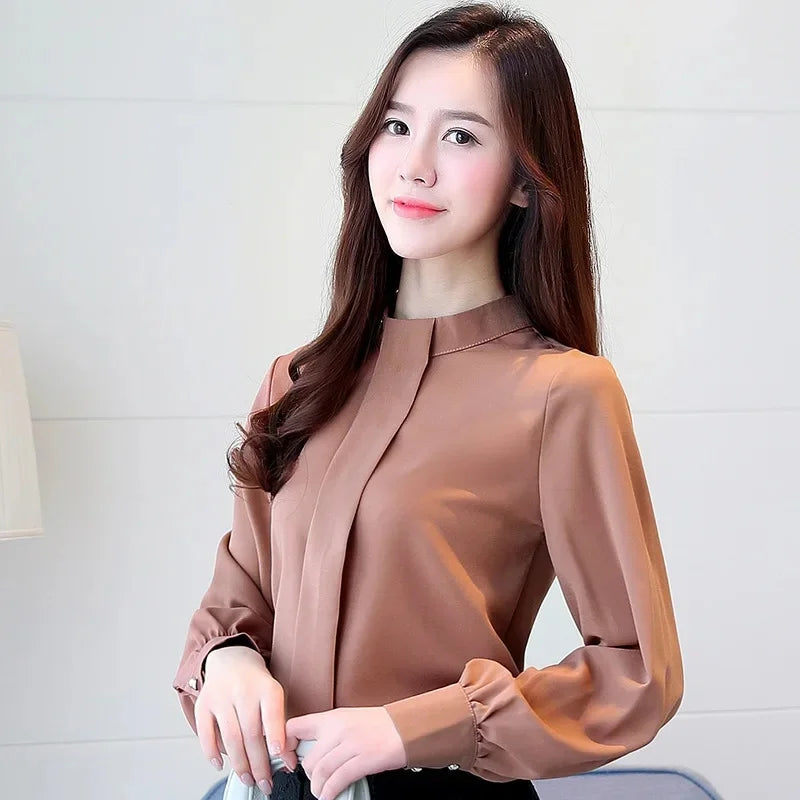 T-shirt ras du cou à manches longues pour femme