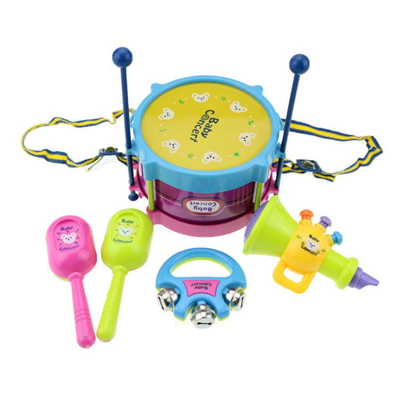 Jouet de trompette de tambour pour enfants - Kit de groupe d'instruments de percussion musicale