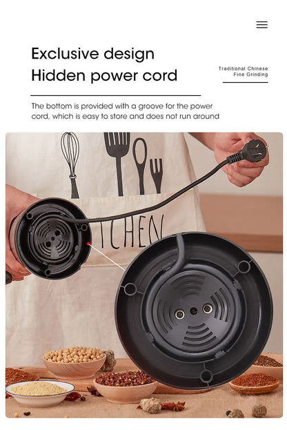 Kompakte elektrische Kaffeebohnenmühle aus Edelstahl