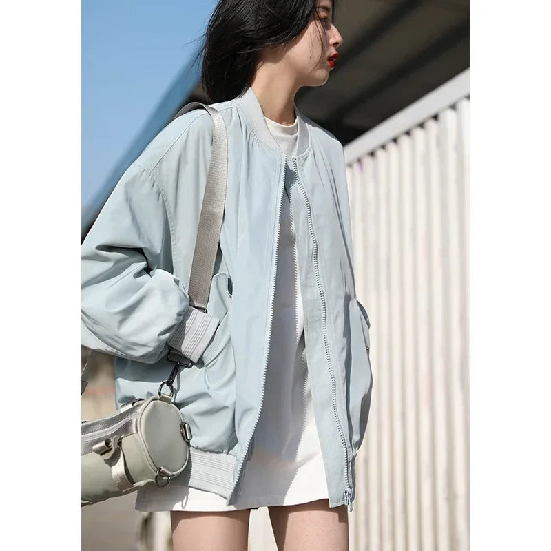 Women Casual O-neck Loose Long Sleeve Tee for Spring/Autumn