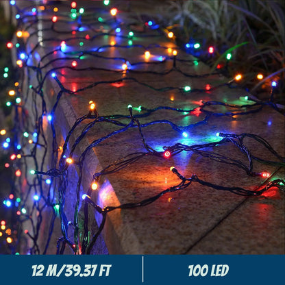 Guirlande lumineuse de Noël étoilée à LED à énergie solaire pour extérieur