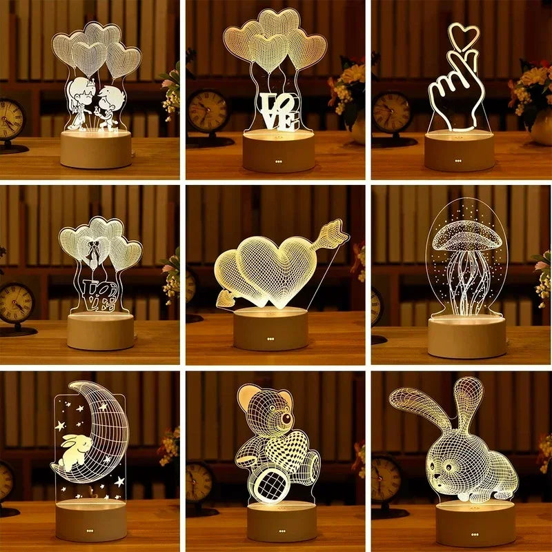 Romantic 3D Acrylic LED Love Lamp