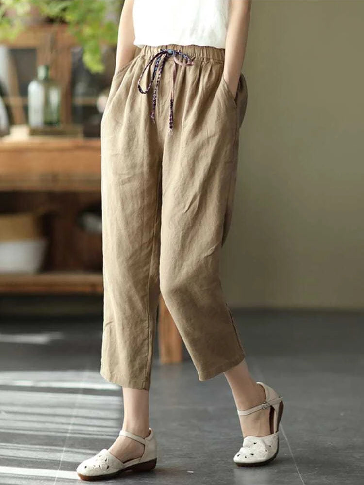 Retro Loose Cotton Linen Harem Pants