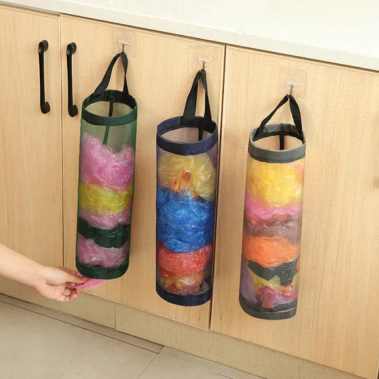 Wall-Mounted Kitchen Grocery Bag Dispenser Organizer