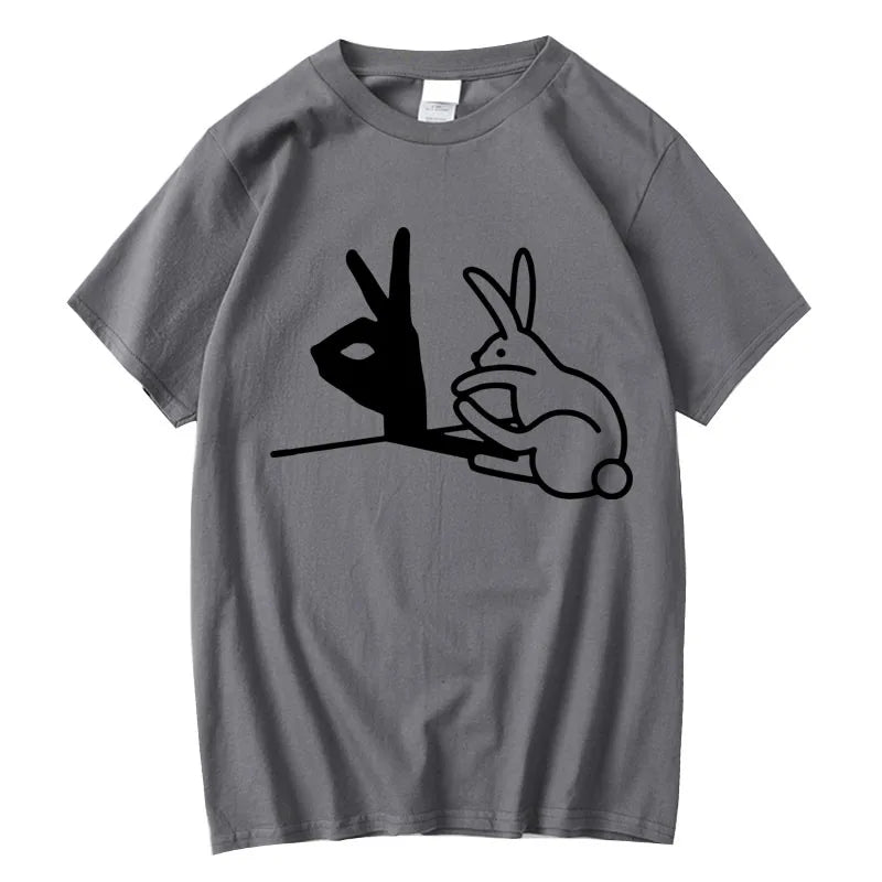 Men's Cotton Funny Gesture Print T-Shirt