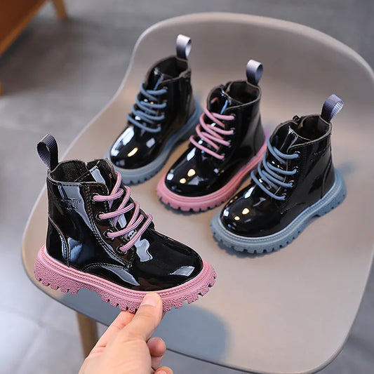 Bottes à plateforme pour enfants - Chaussures à lacets colorées pour enfants